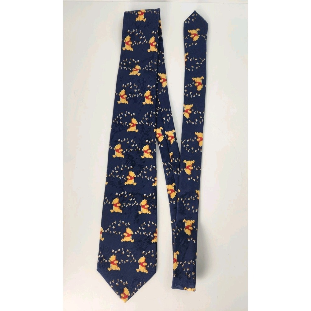 Disney Winnie The Pooh Necktie Navy Blue Bees All‎ Over Print Mens 3.75" x 58"